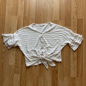 Button up tie front top